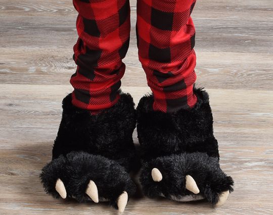 black paw slippers