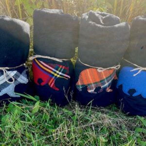 Black Flannel Bear Blankets