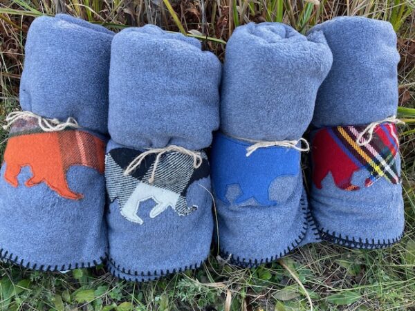 Gray Flannel Bear Blanket