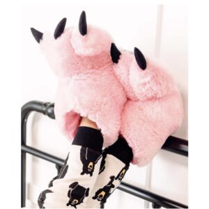 Pink Bear Claw Slippers