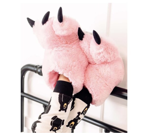 Pink Bear Claw Slippers